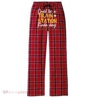 Could Be A Train Station Kind Of Day Women's Flannel Plaid Pajama Pants thumb 0