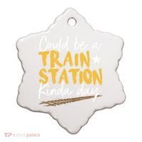 Could Be A Train Station Kind Of Day Ceramic Ornament thumb 0