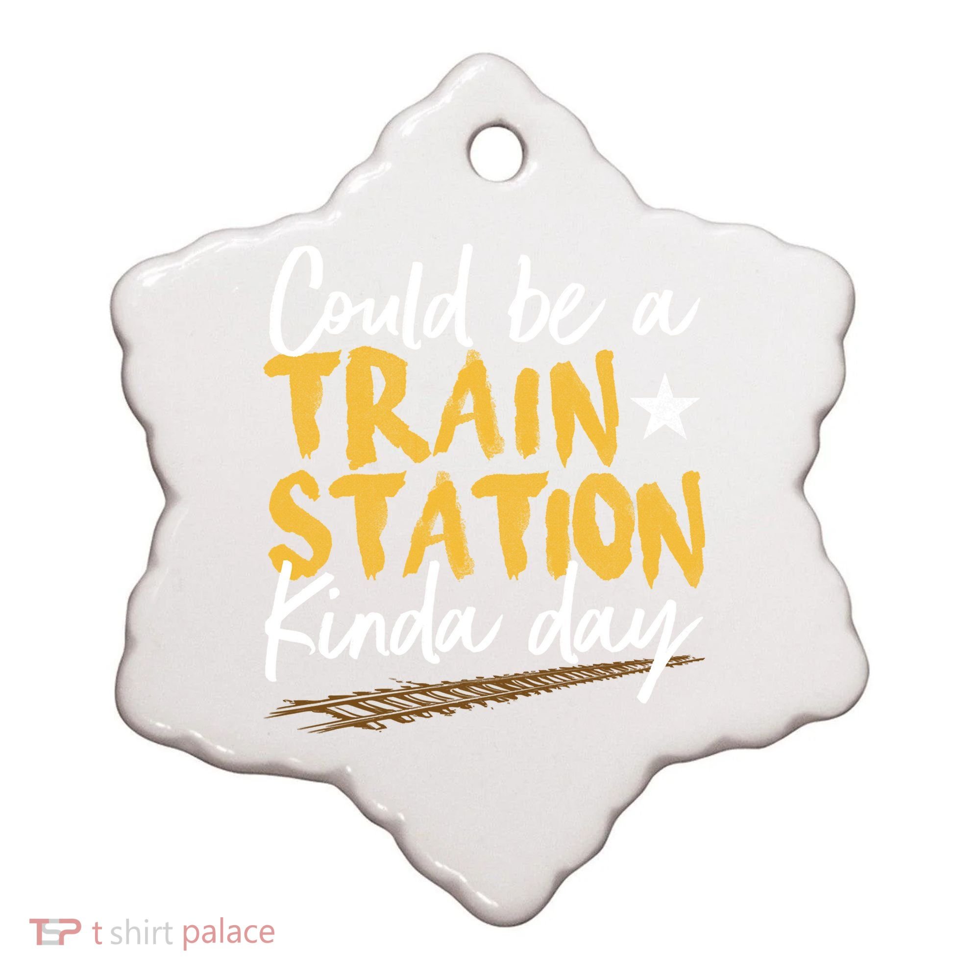 Could Be A Train Station Kind Of Day Ceramic Ornament