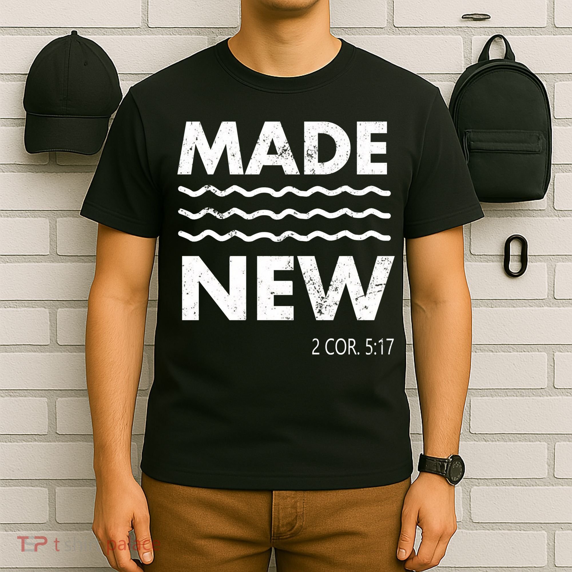 Christian Baptism Adult Christian Bible Verse Made New T-Shirt
