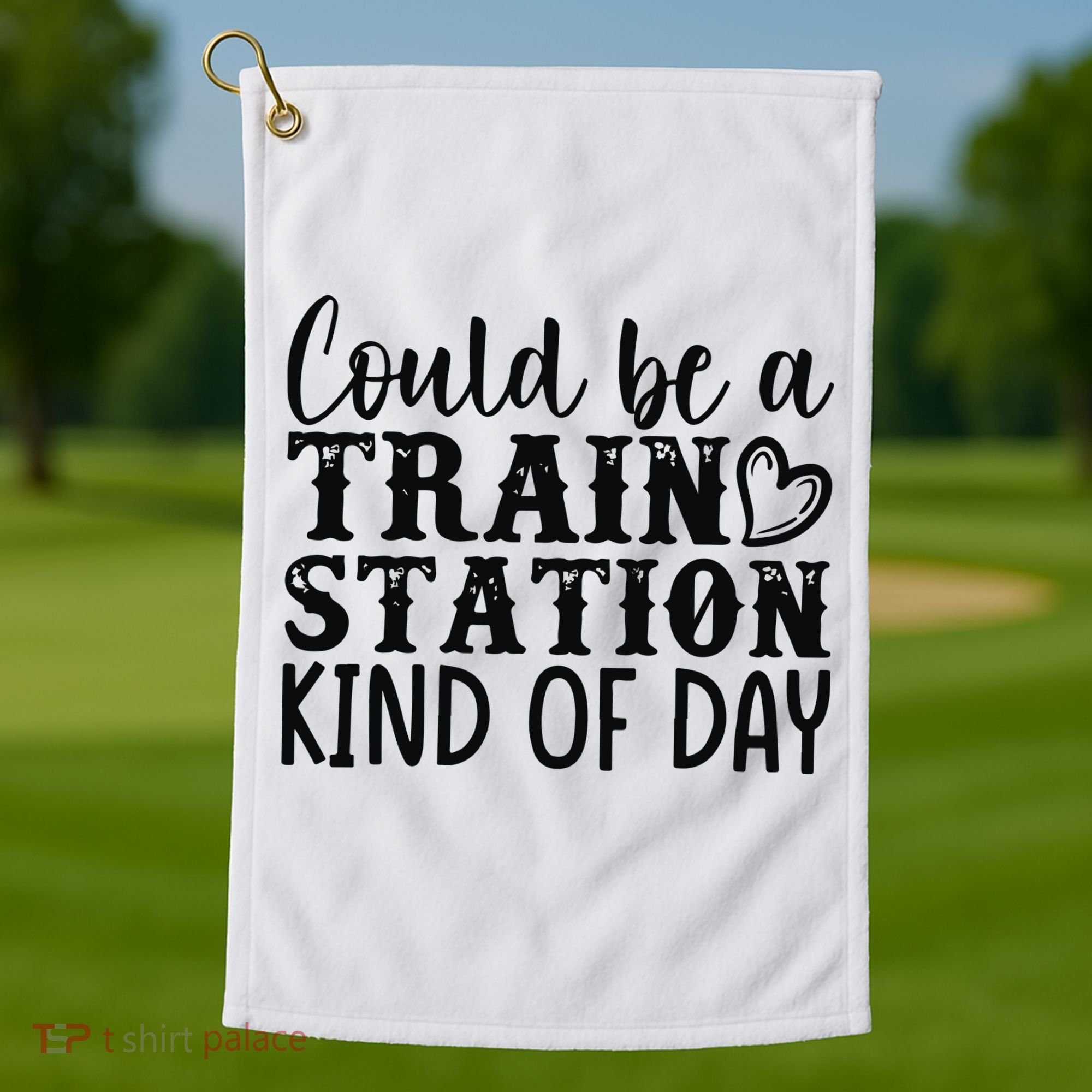 Could Be A Train Station Kind Of Day Golf Towel