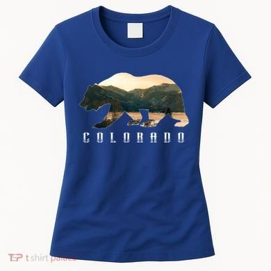 Colorado Bear And Rocky Mountain National Park Image Souvenir Gift Women's T-Shirt