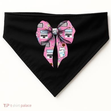 Coquette Bow Administrative Assistant Admin Laptop Girl USA-Made Doggie Bandana