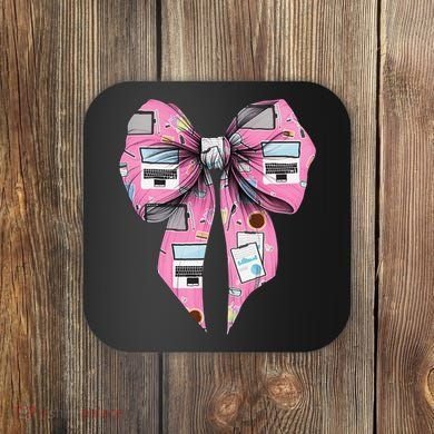 Coquette Bow Administrative Assistant Admin Laptop Girl Coaster