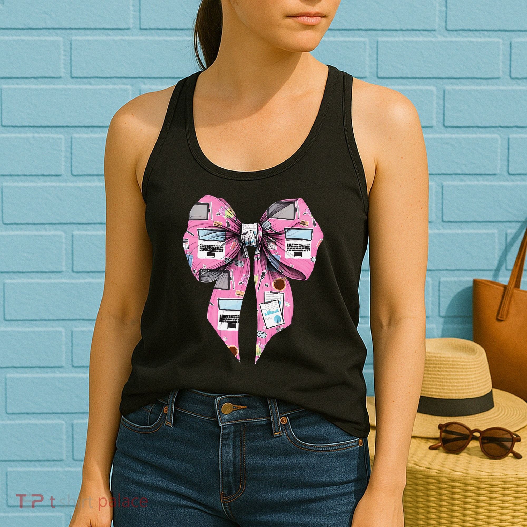 Coquette Bow Administrative Assistant Admin Laptop Girl Women's Tank Top