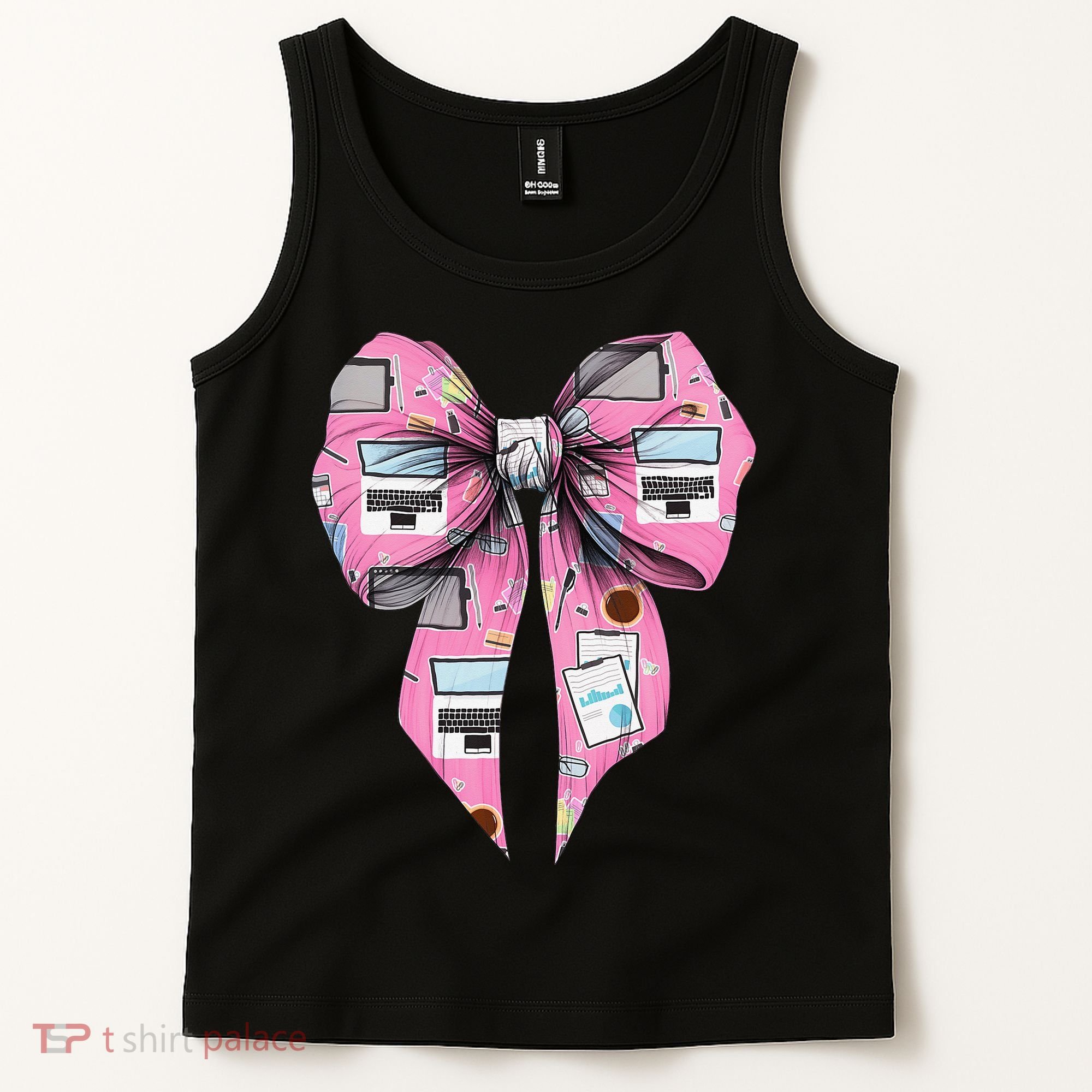 Coquette Bow Administrative Assistant Admin Laptop Girl Tank Top
