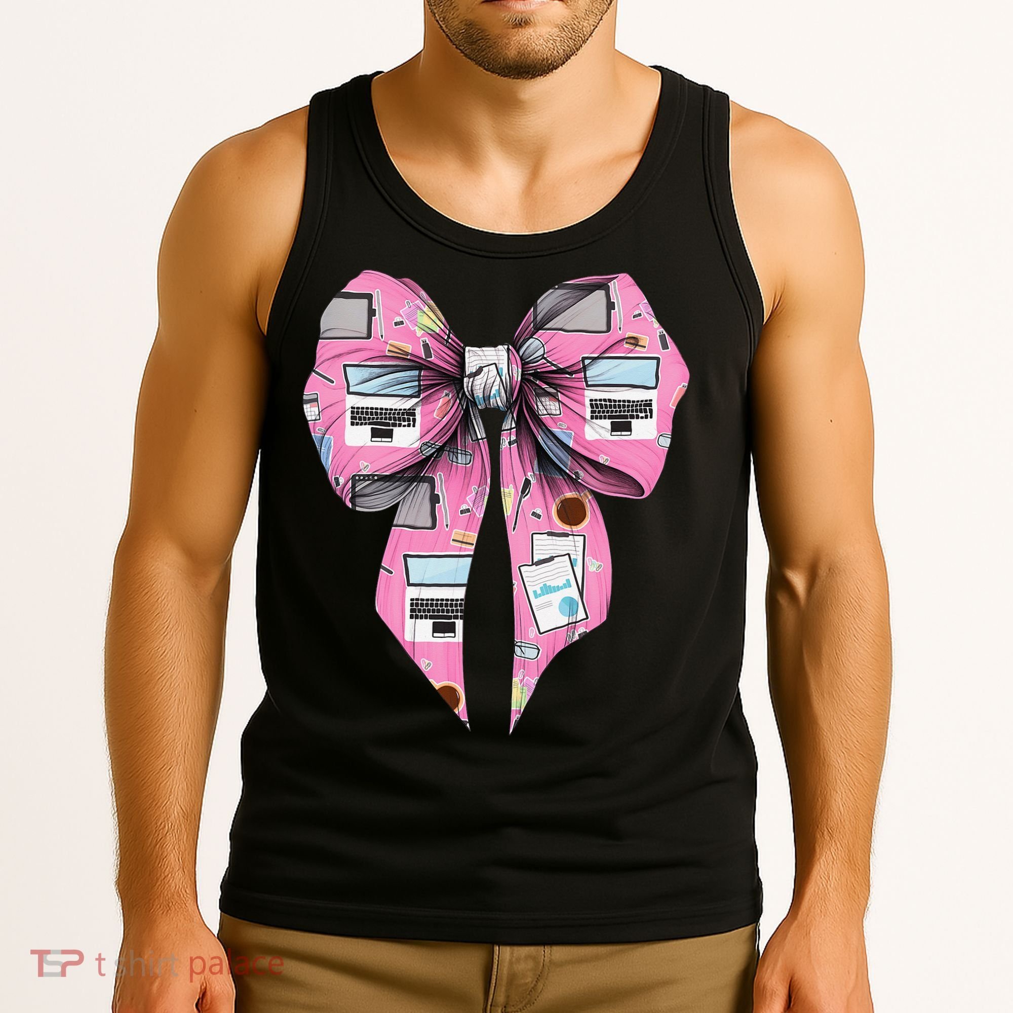 Coquette Bow Administrative Assistant Admin Laptop Girl Tank Top