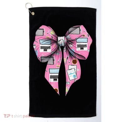 Coquette Bow Administrative Assistant Admin Laptop Girl Golf Towel