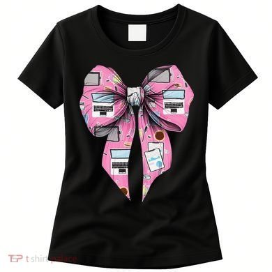 Coquette Bow Administrative Assistant Admin Laptop Girl Women's T-Shirt
