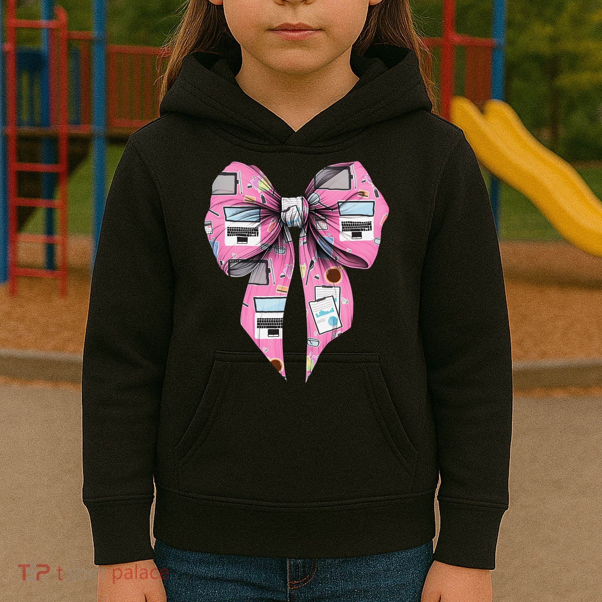 Coquette Bow Administrative Assistant Admin Laptop Girl Kids Hoodie