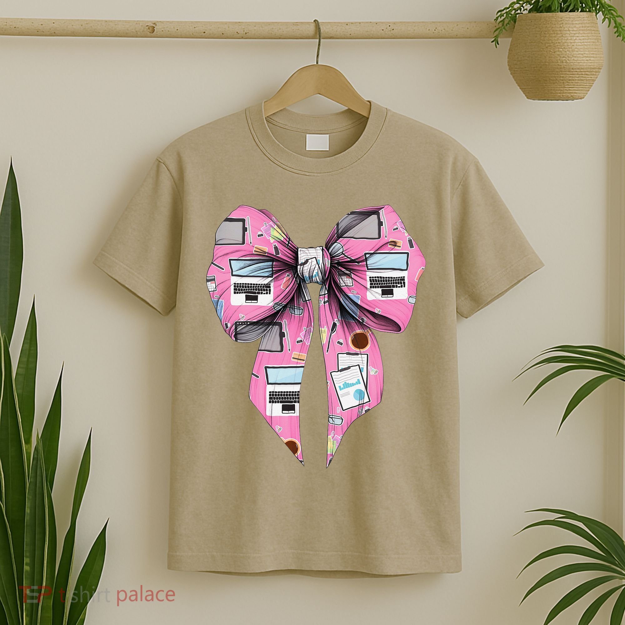 Coquette Bow Administrative Assistant Admin Laptop Girl T-Shirt