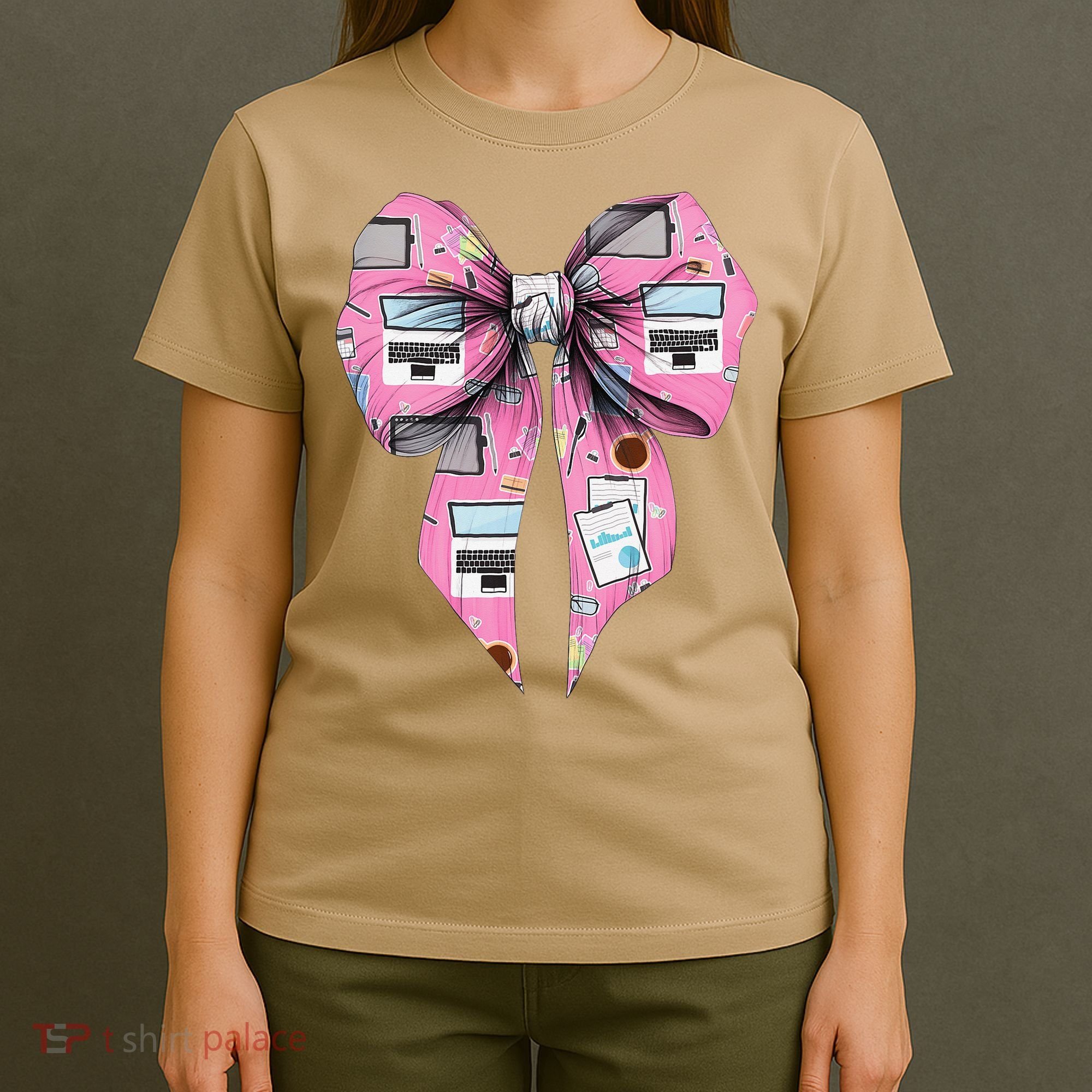 Coquette Bow Administrative Assistant Admin Laptop Girl T-Shirt