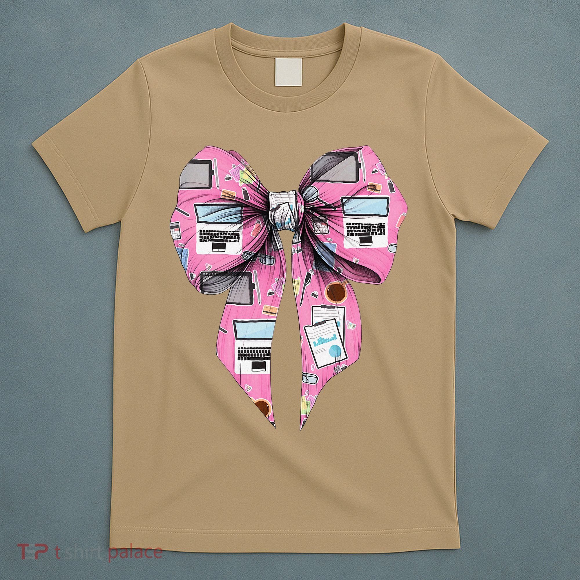 Coquette Bow Administrative Assistant Admin Laptop Girl T-Shirt