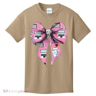 Coquette Bow Administrative Assistant Admin Laptop Girl Kids T-Shirt