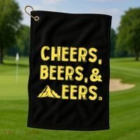 Cheers Beers And Mountaineers West Virginia Golf Towel thumb 1