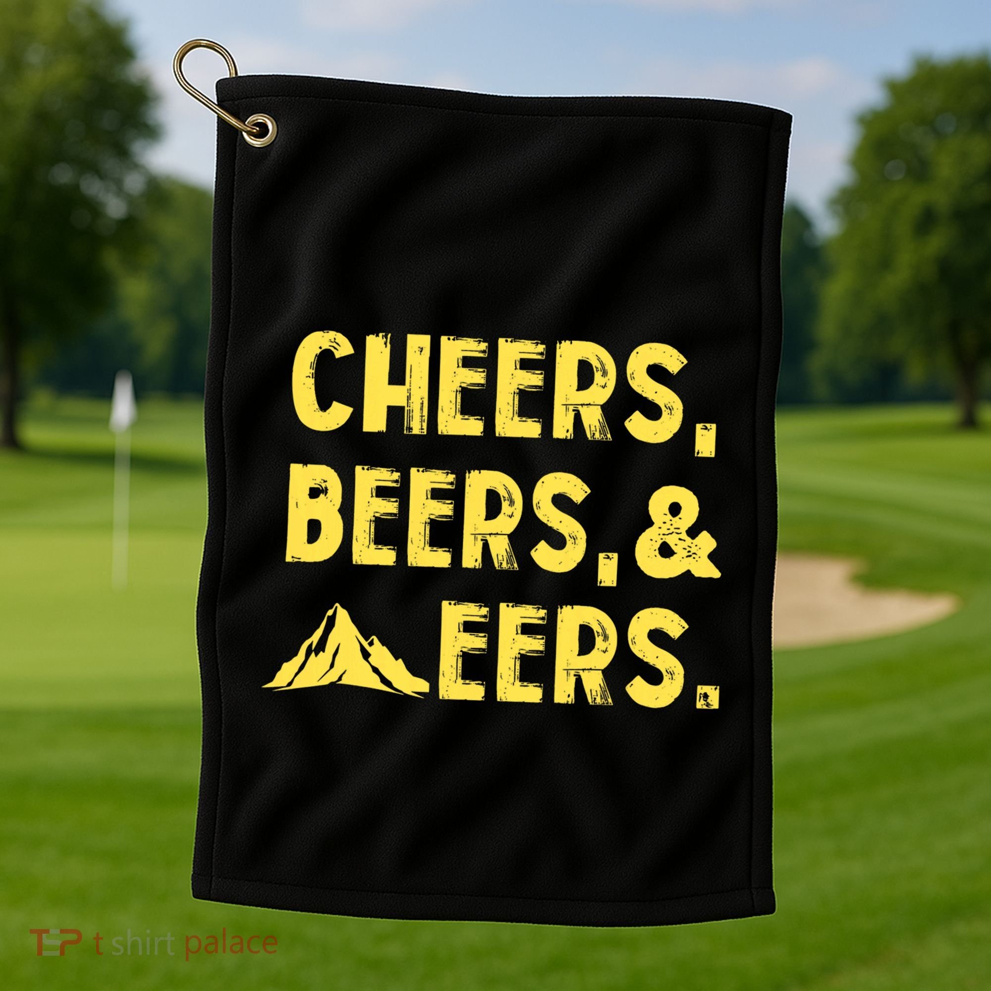 Cheers Beers And Mountaineers West Virginia Golf Towel
