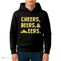 Cheers Beers And Mountaineers West Virginia Kids Hoodie thumb 4