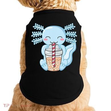 Cute Blue Axolotl Bubble Tea Kawaii Axolotls Doggie Tank