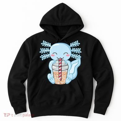 Cute Blue Axolotl Bubble Tea Kawaii Axolotls Hoodie