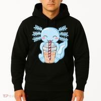 Cute Blue Axolotl Bubble Tea Kawaii Axolotls Hoodie thumb 2