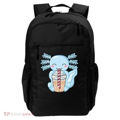 Cute Blue Axolotl Bubble Tea Kawaii Axolotls Backpack