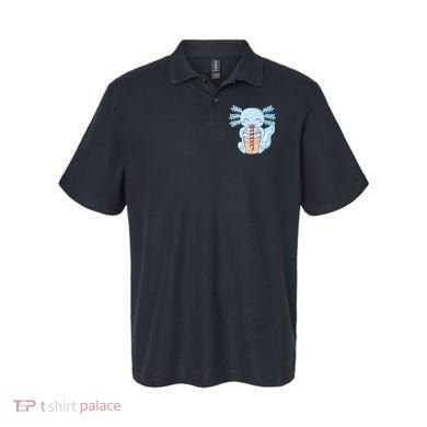 Cute Blue Axolotl Bubble Tea Kawaii Axolotls Polo