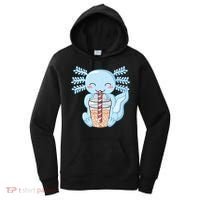 Cute Blue Axolotl Bubble Tea Kawaii Axolotls Women's Hoodie thumb 0