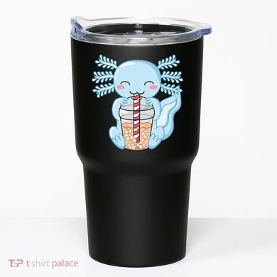 Cute Blue Axolotl Bubble Tea Kawaii Axolotls Tumbler