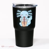 Cute Blue Axolotl Bubble Tea Kawaii Axolotls Tumbler thumb 0