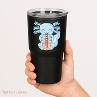 Cute Blue Axolotl Bubble Tea Kawaii Axolotls Tumbler thumb 2