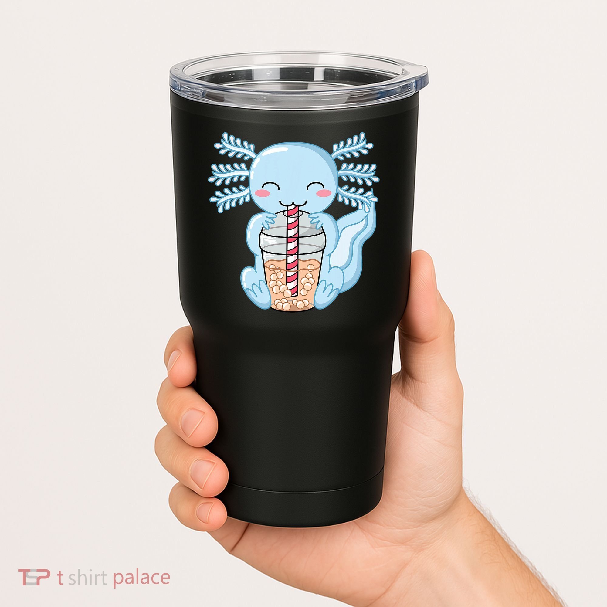 Cute Blue Axolotl Bubble Tea Kawaii Axolotls Tumbler