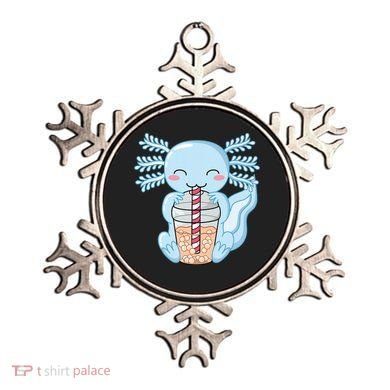 Cute Blue Axolotl Bubble Tea Kawaii Axolotls Ornament