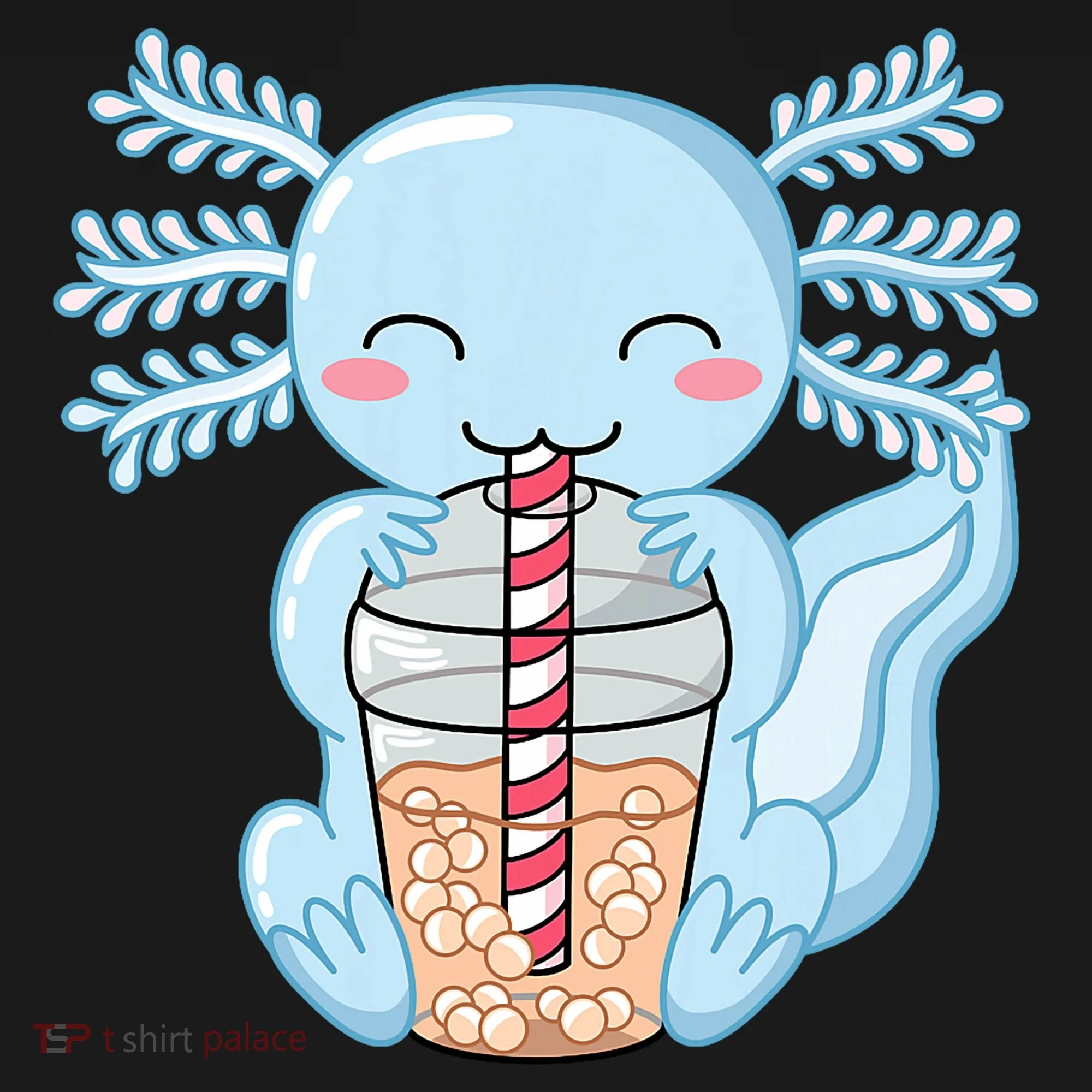 Cute Blue Axolotl Bubble Tea Kawaii Axolotls Ornament