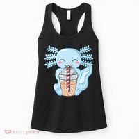 Cute Blue Axolotl Bubble Tea Kawaii Axolotls Women's Tank Top thumb 0