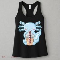 Cute Blue Axolotl Bubble Tea Kawaii Axolotls Women's Tank Top thumb 3