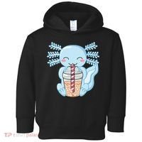 Cute Blue Axolotl Bubble Tea Kawaii Axolotls Toddler Hoodie thumb 0
