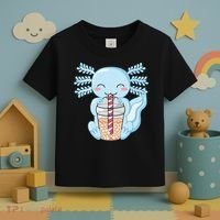 Cute Blue Axolotl Bubble Tea Kawaii Axolotls Toddler T-Shirt thumb 3