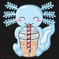 Cute Blue Axolotl Bubble Tea Kawaii Axolotls Visor thumb 3