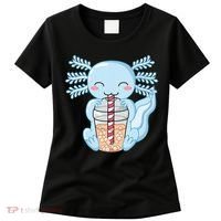 Cute Blue Axolotl Bubble Tea Kawaii Axolotls Women's T-Shirt thumb 0