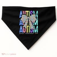 Cute Bow Autism Accept Understand Love Autism Awareness USA-Made Doggie Bandana thumb 0