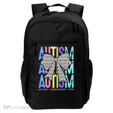 Cute Bow Autism Accept Understand Love Autism Awareness Backpack