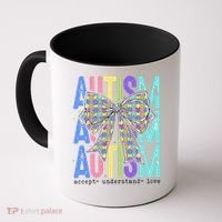 Cute Bow Autism Accept Understand Love Autism Awareness Coffee Mug thumb 0