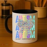 Cute Bow Autism Accept Understand Love Autism Awareness Coffee Mug thumb 4
