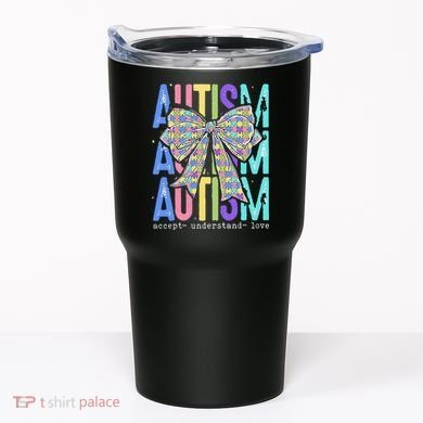 Cute Bow Autism Accept Understand Love Autism Awareness Tumbler
