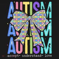 Cute Bow Autism Accept Understand Love Autism Awareness Baby Bodysuit thumb 2