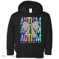 Cute Bow Autism Accept Understand Love Autism Awareness Toddler Hoodie thumb 0