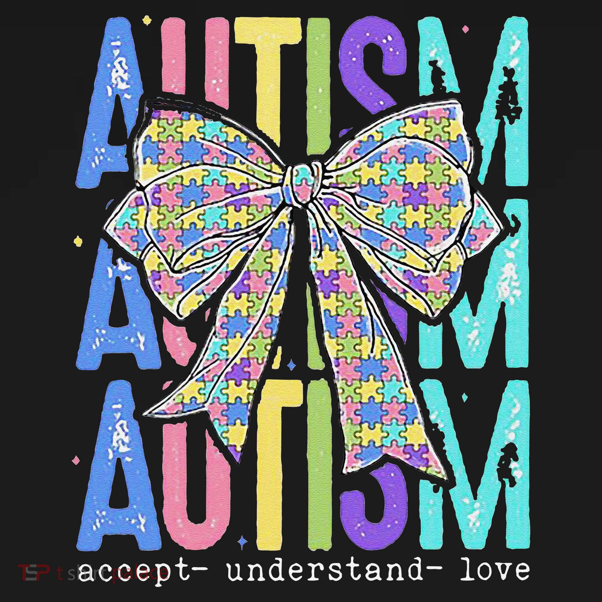 Cute Bow Autism Accept Understand Love Autism Awareness Toddler Hoodie