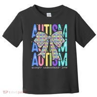 Cute Bow Autism Accept Understand Love Autism Awareness Toddler T-Shirt thumb 0