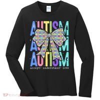Cute Bow Autism Accept Understand Love Autism Awareness Women's Long Sleeve Shirt thumb 0