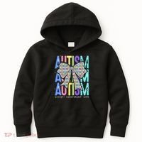 Cute Bow Autism Accept Understand Love Autism Awareness Kids Hoodie thumb 0